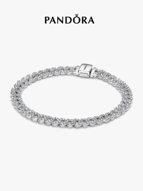 Pandora Silver Crystal Pavé Link Bracelet